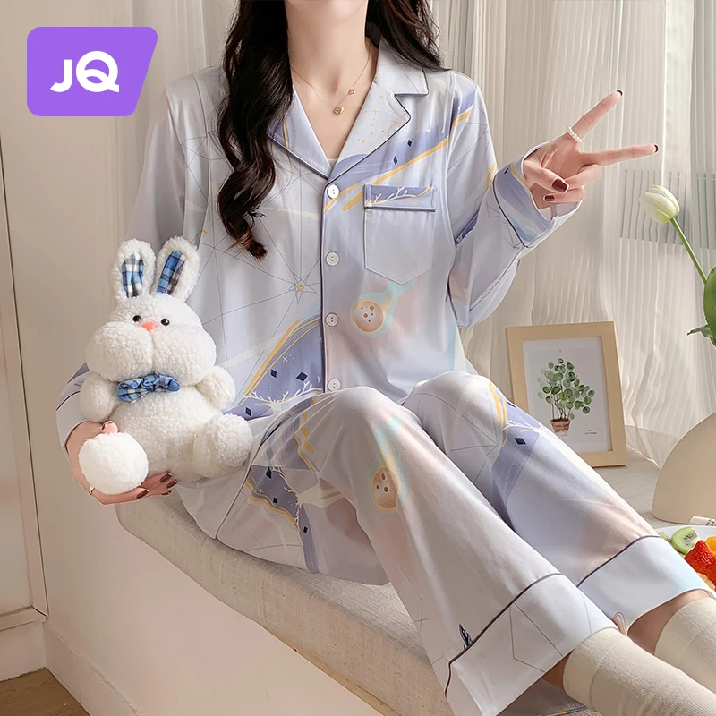 婧麒月子服夏季薄款女产后孕妇睡衣8-12月产妇喂奶哺乳家居服套装