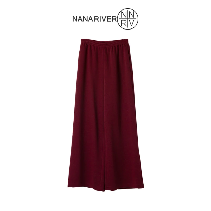 【温暖壁炉】绒感小众休闲裤直筒阔腿裤女秋冬高端原创设计师款