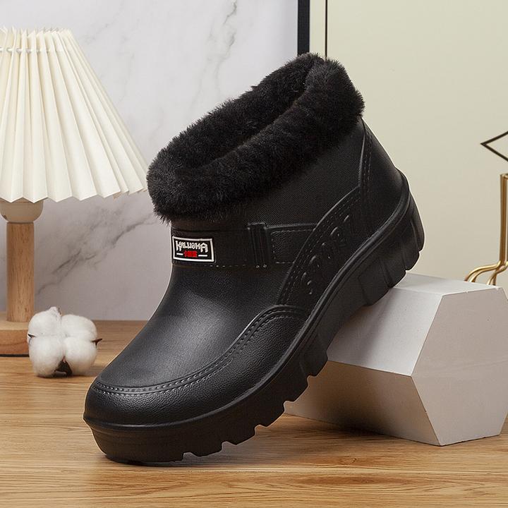 秋冬雪地靴保暖户外雪地靴男女同款靴子平底中筒加厚加绒棉鞋棉靴