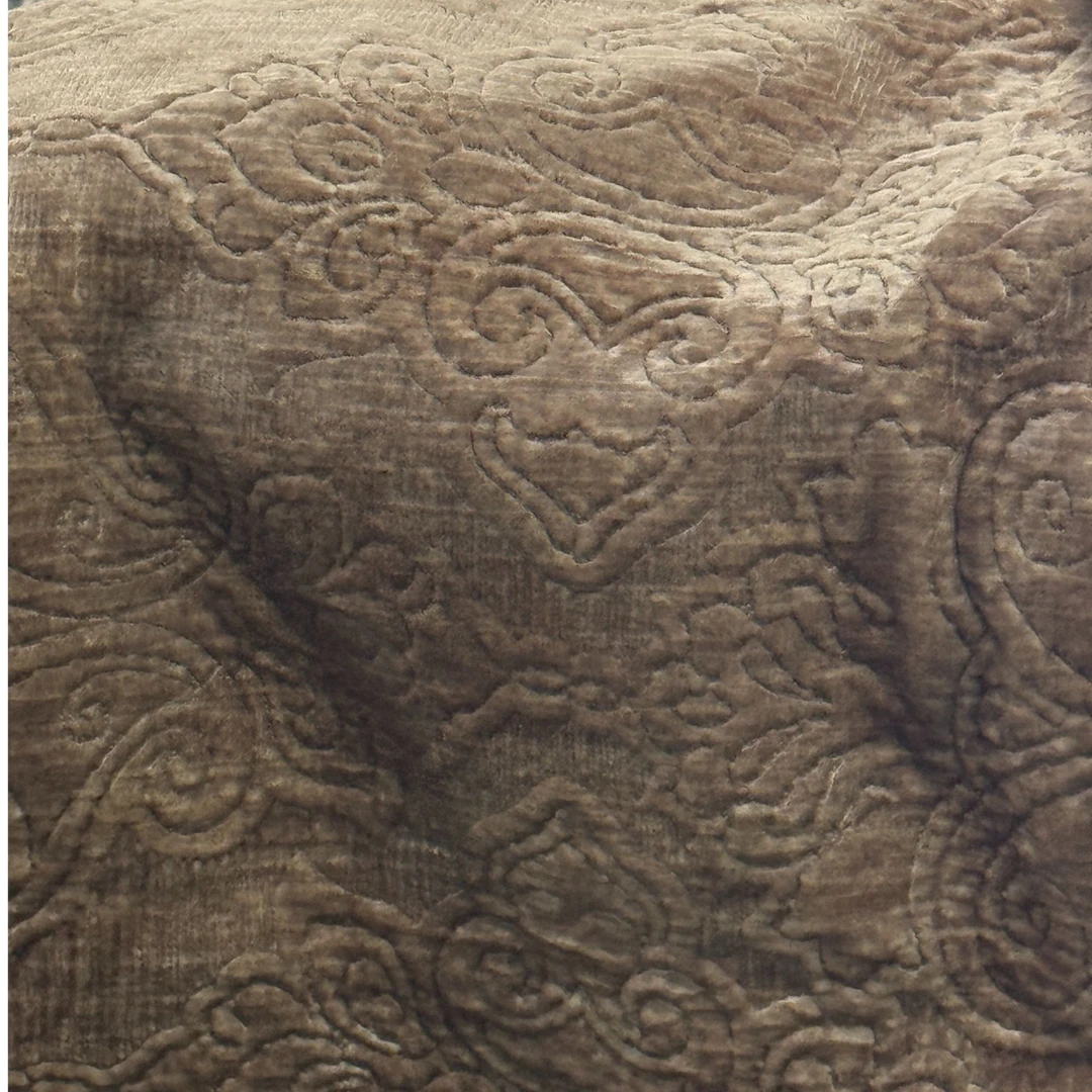 高品质咖色压花宝宝绒毛绒盖毯约170*210