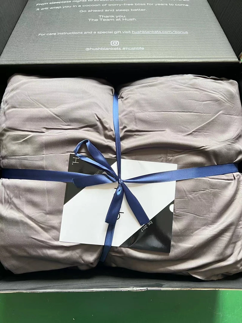 《云云家》外贸重力被减压助眠毯子尺寸约200*220灰天丝被套+重力被