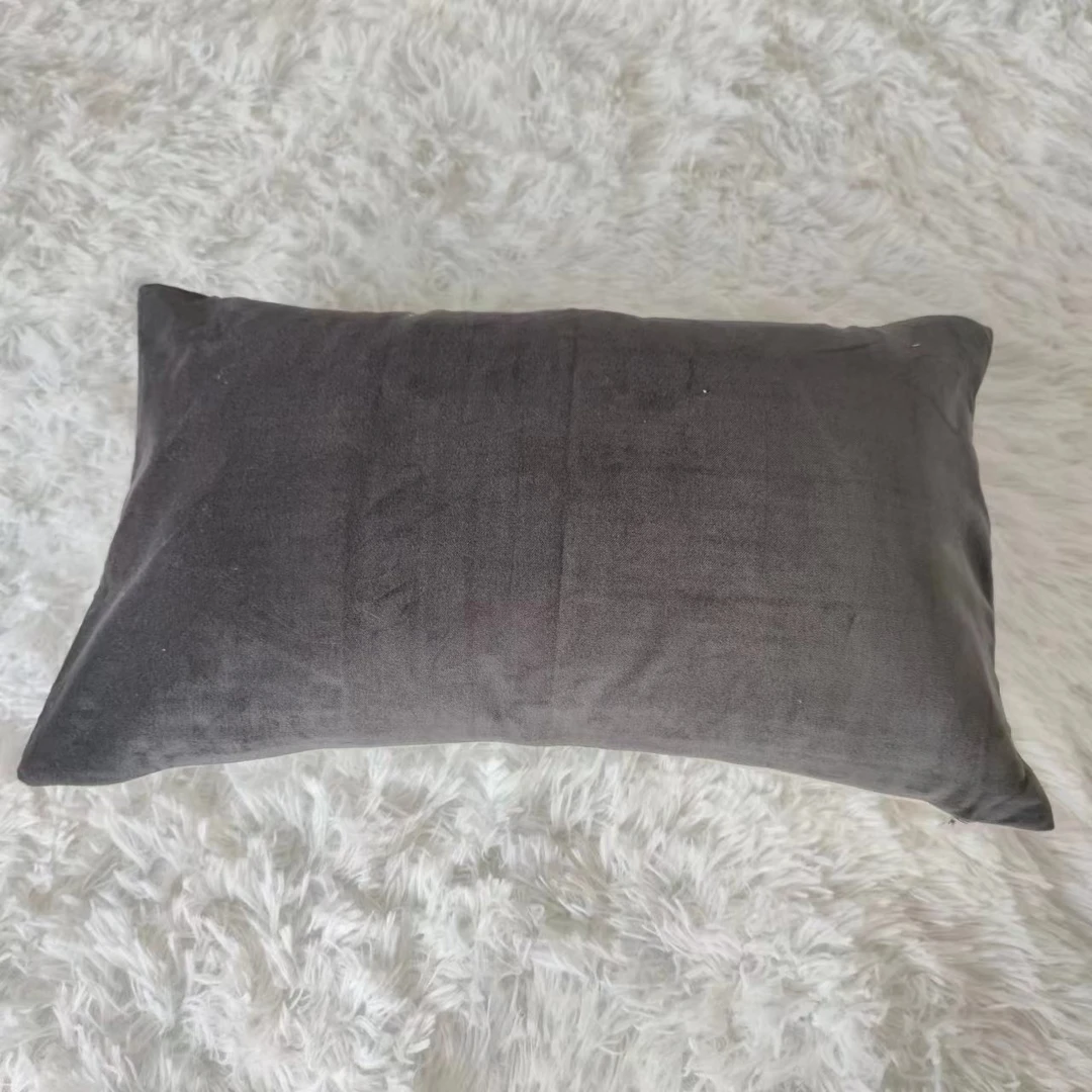 外贸轻奢品牌灰色棉质抱枕套腰靠套枕套尺寸约30*50约拍一发6