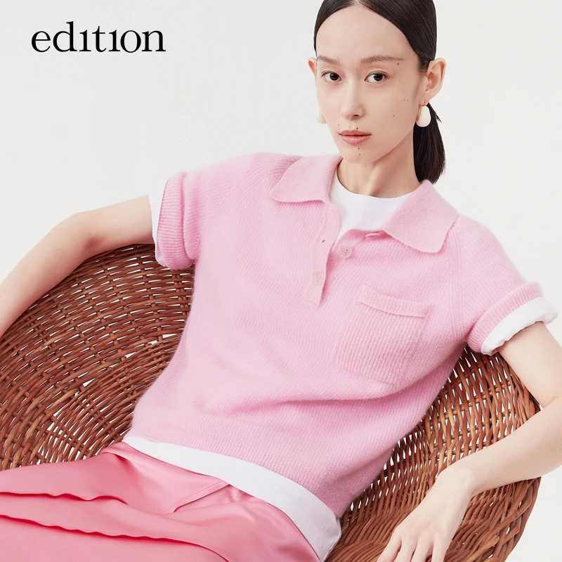 【搭搭精选】edition马海毛polo翻领针织衫女#EBC1SWT017