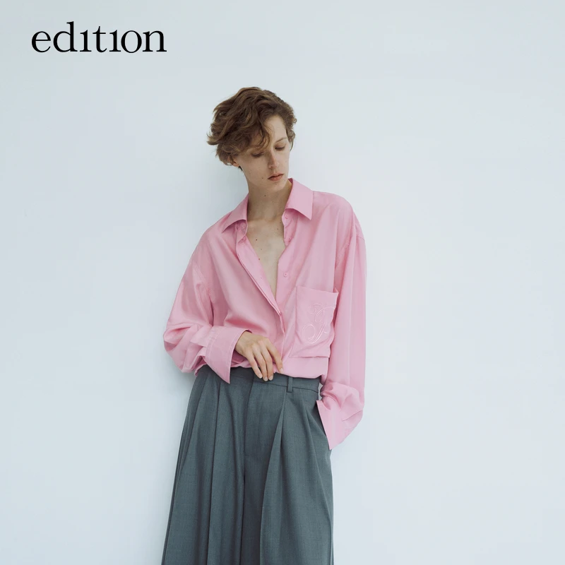 【搭搭精选】edition桑蚕丝轻奢缎面长袖衬衫#EBD1SHT004