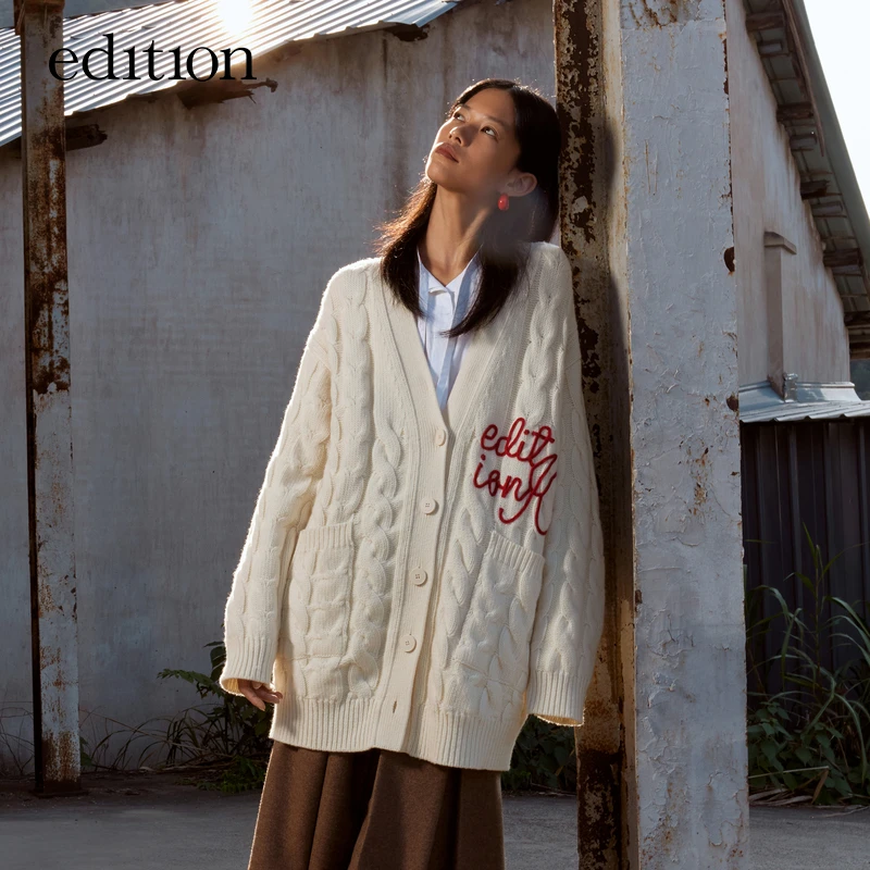 【搭搭精选】edition麻花毛衣外穿针织开衫美丽诺羊毛#EBB4CAR012