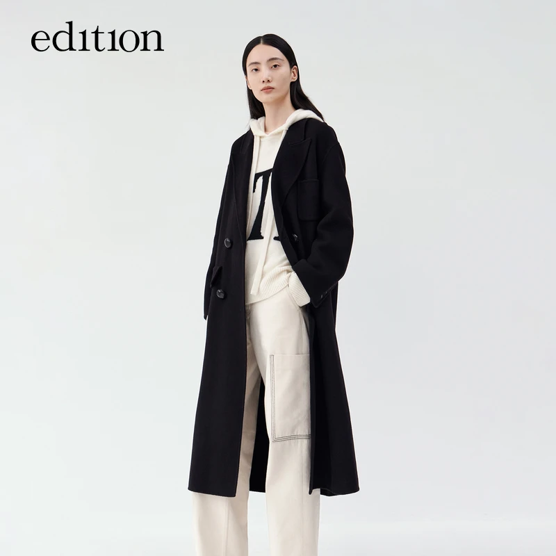 【商场同款】edition秋款羊毛双面毛呢外套EBB4OVC006#EBC4OVCT15