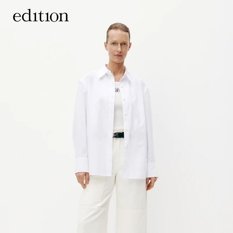 edition衬衫女秋款设计感小众可拆领宽松棉长袖衬衣#EBC3SHT005