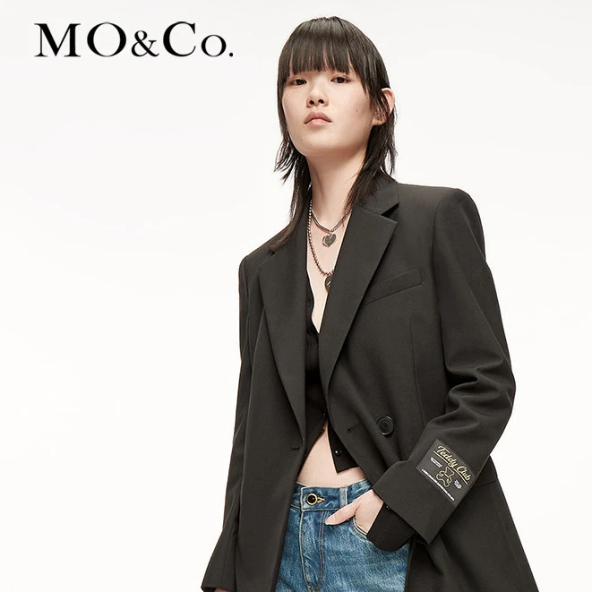 MOCO秋冬泰迪熊廓形宽松设计感时尚休闲气质西服JK服MBA4BLAT03
