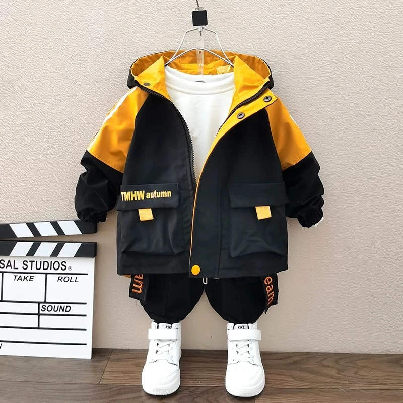 男童外套加绒加厚洋气秋冬中小童宝宝夹棉