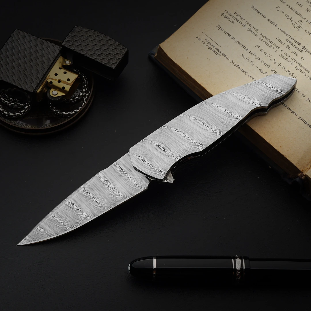 Izanagi进口瑞典粉末钢大马士革钢美式小折 典藏户外露营便携