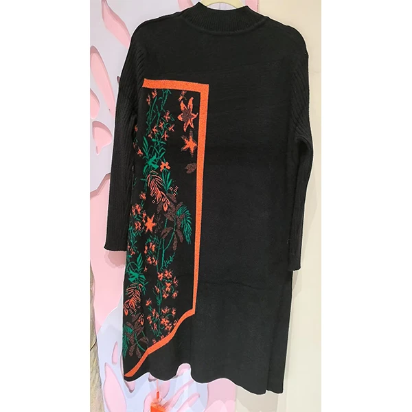 M159-1  菲姐时尚气质复古中长款秋冬民族风连衣裙