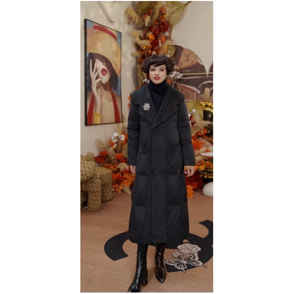 Y7616 时尚气质中长款冬季百搭设计师女士羽绒服