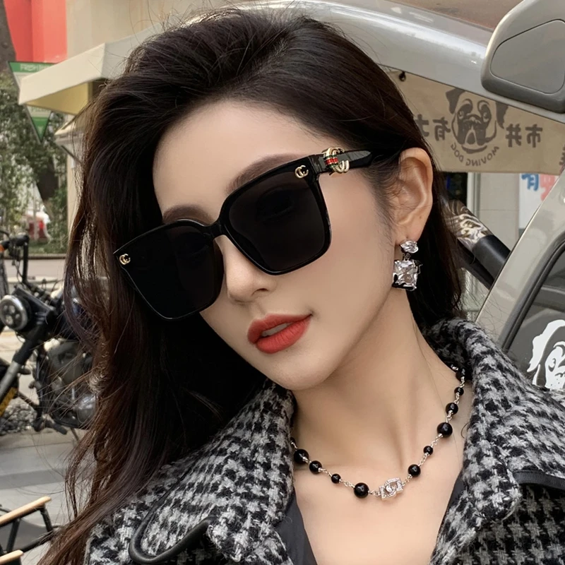 墨镜女网红高级感防晒遮阳大脸显瘦海边沙滩拍照复古太阳镜时尚潮
