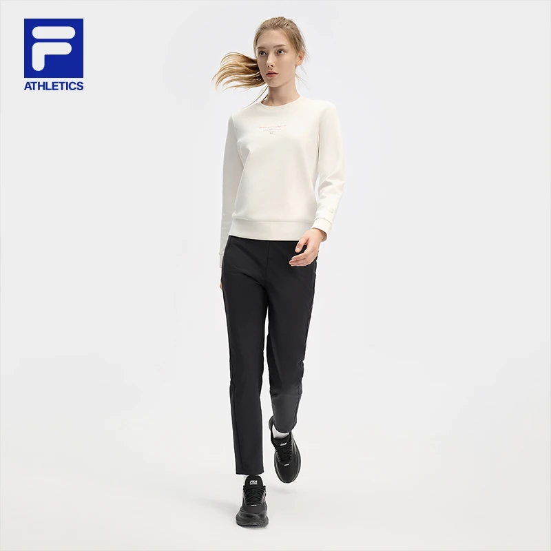 FILA斐乐女士2024冬季防泼水新款梭织简约基础直口裤A11W441801F
