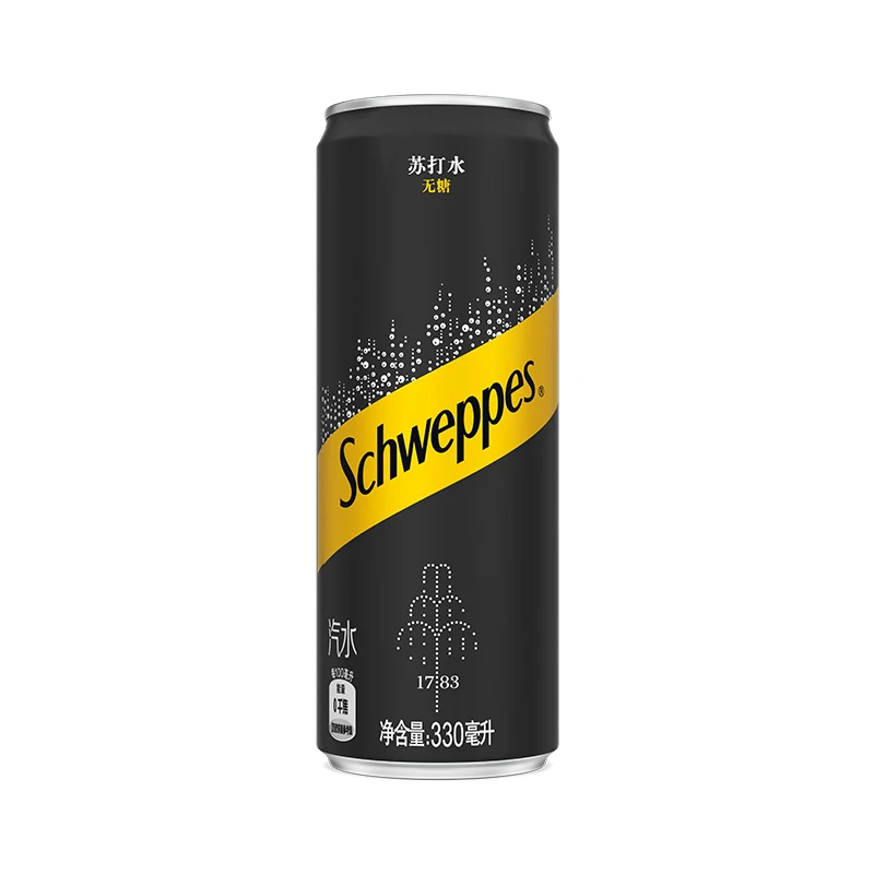 【推荐】怡泉无糖零卡苏打水汽水饮料 330ml*24罐 罐装夏日饮品即饮