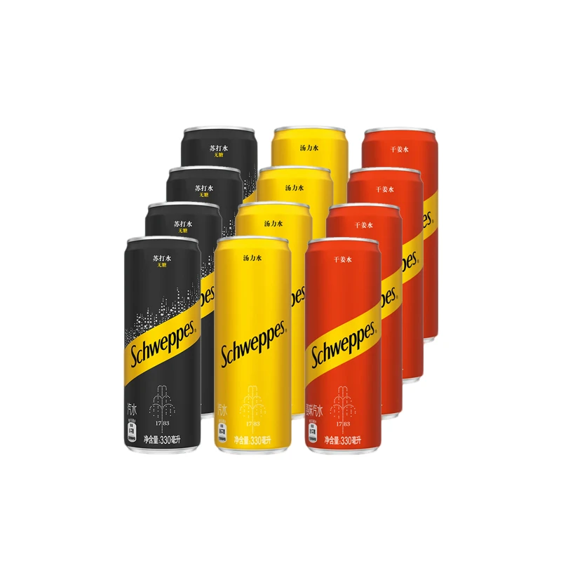 怡泉 原味苏打水/干姜水/汤力水 组合装气泡水饮 330ml各4罐 即饮