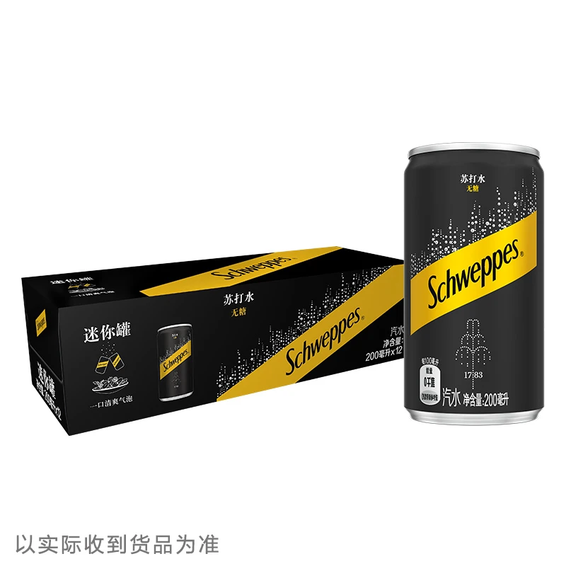 【推荐】可口可乐 怡泉无糖零卡苏打水汽水饮料 200ml*12罐