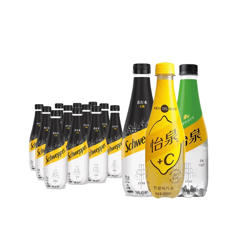 【推荐】可口可乐 怡泉苏打水原味/柠檬味/柠檬*c 400ML*12瓶*4件