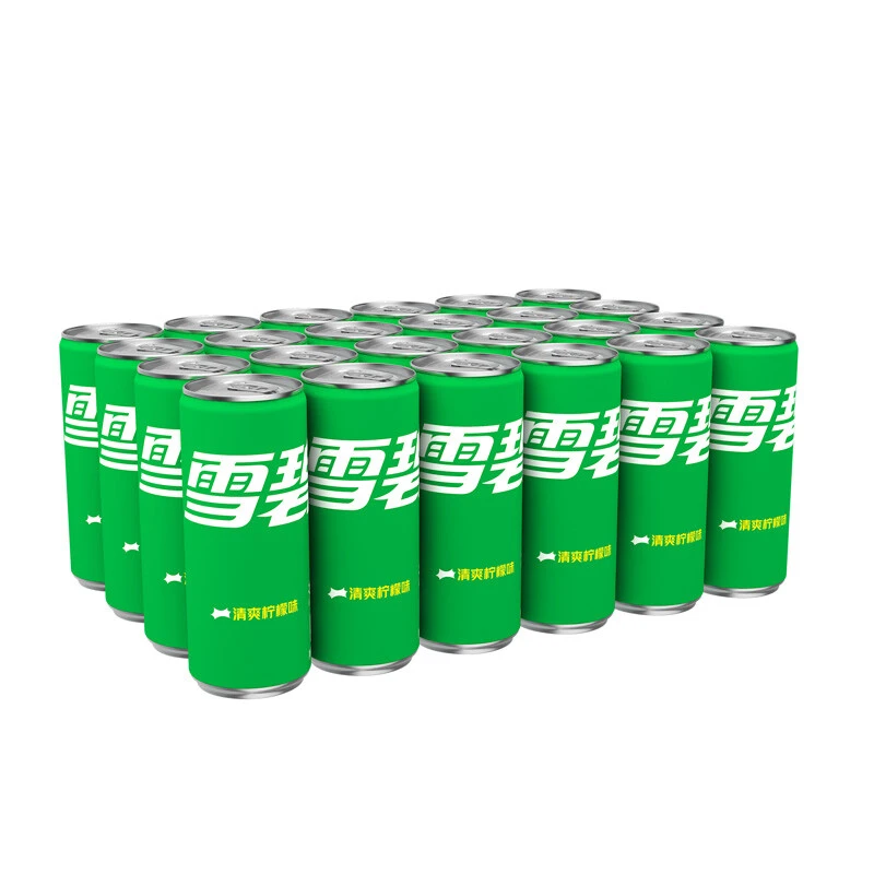【推荐】雪碧冰爽柠檬味摩登罐330ml*24罐半塑包碳酸饮料汽水即饮