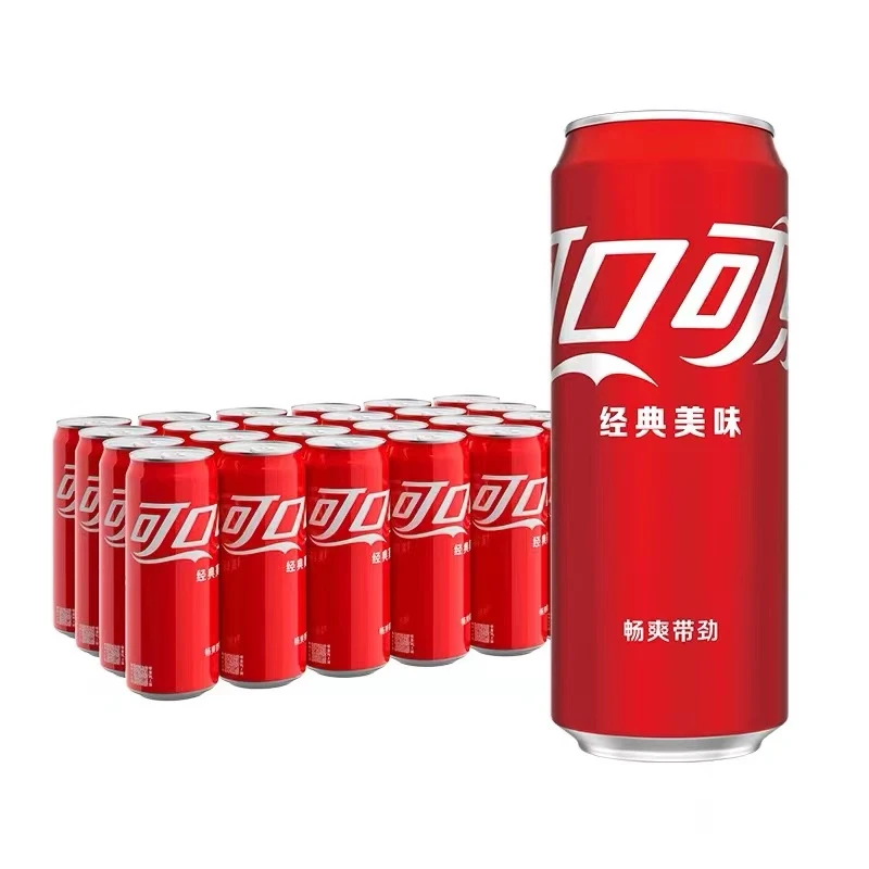 【推荐】经典可口可乐摩登罐碳酸饮料汽水 330ml*24罐半塑包即饮
