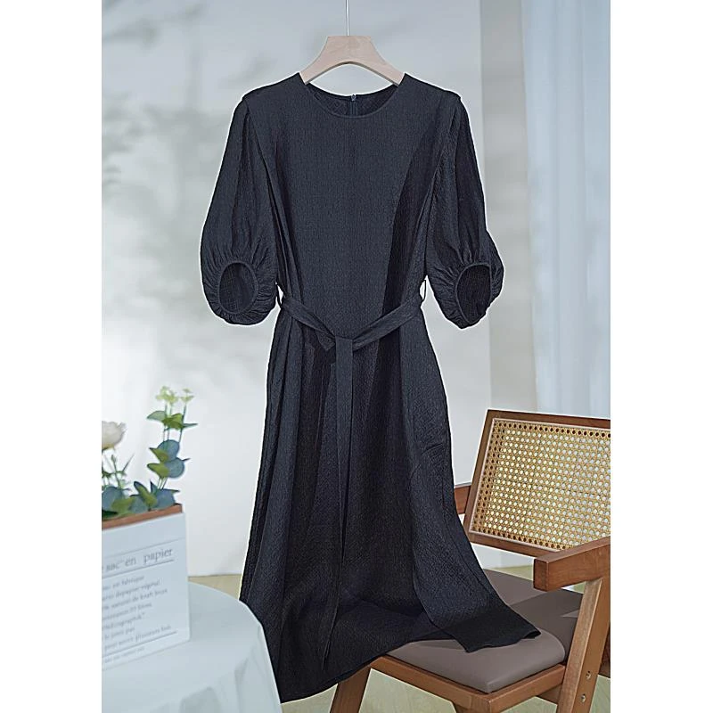 【磁香】100%桑蚕丝冠乐绉香云纱宽松气质轻奢显瘦连衣裙L5182X