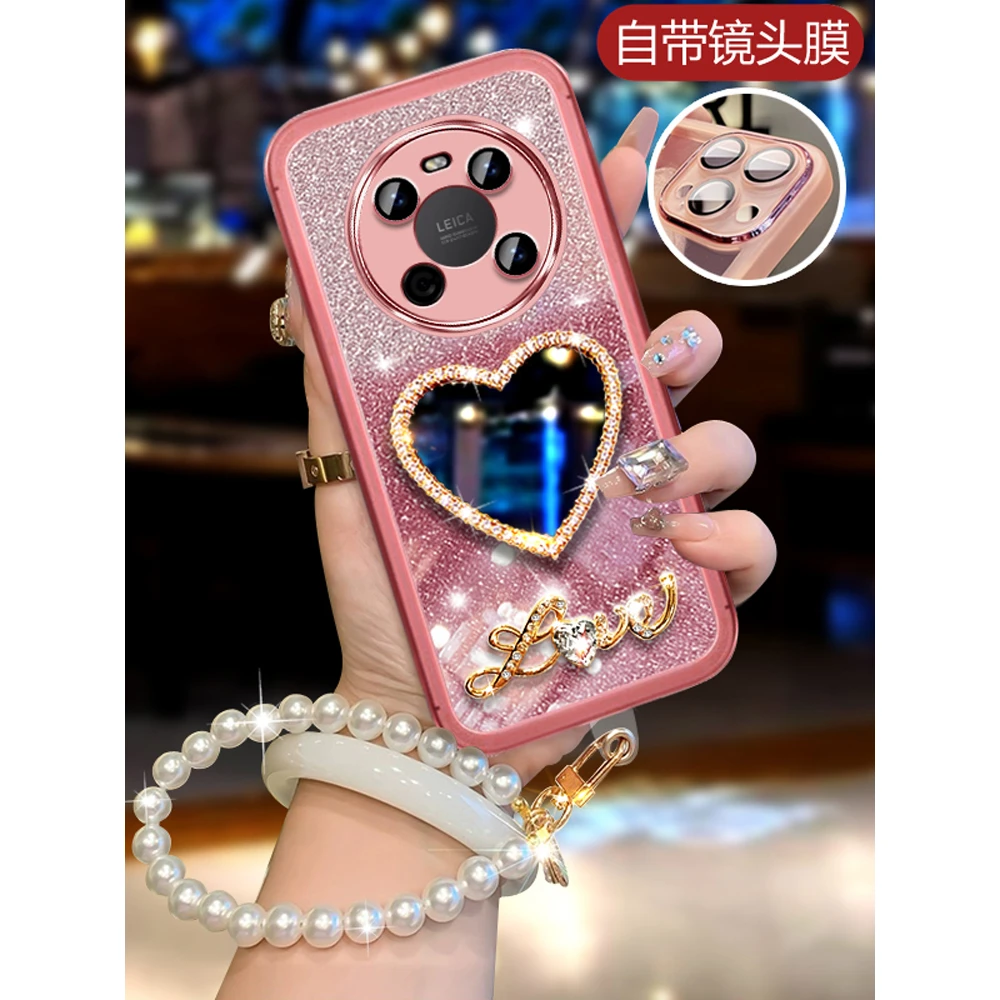 华为mate40壳网红爱心OCE-AN00新款时尚mete40e高级感补妆镜OCE-A