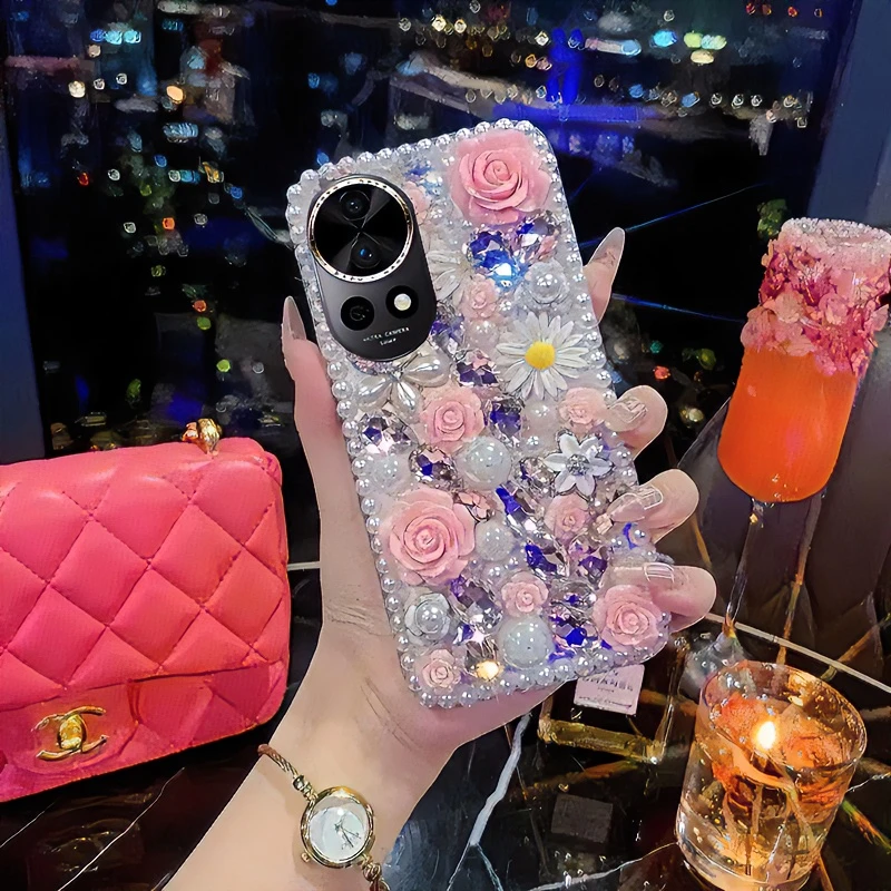 适用华为nova13手机壳nova13pro花朵note12硅胶壳nova12pro水钻软