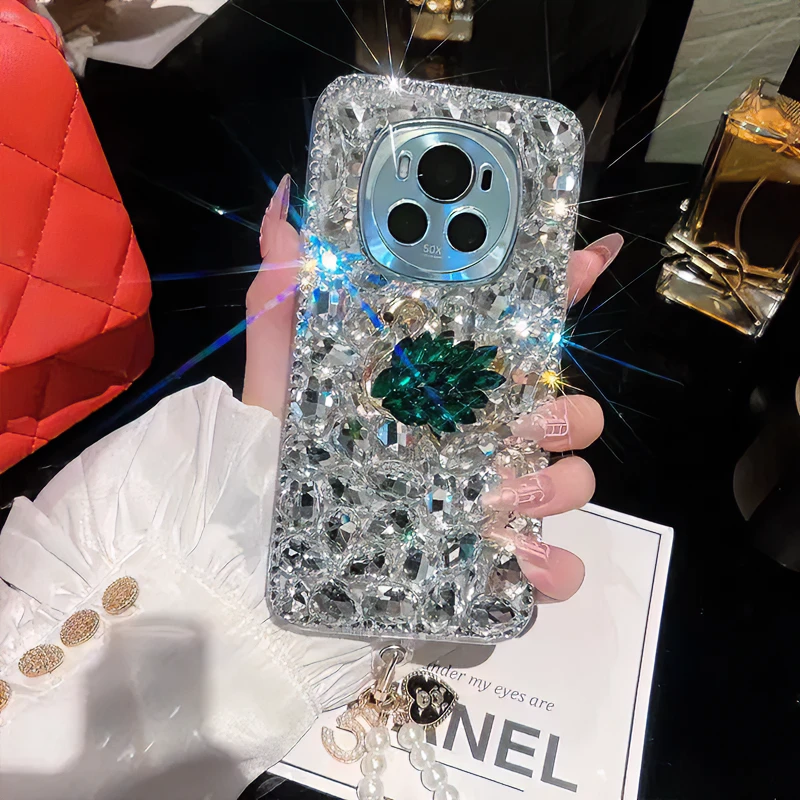 适用荣耀Magic6透明手机壳高级满钻天鹅Magic6pro全包防摔女软潮1