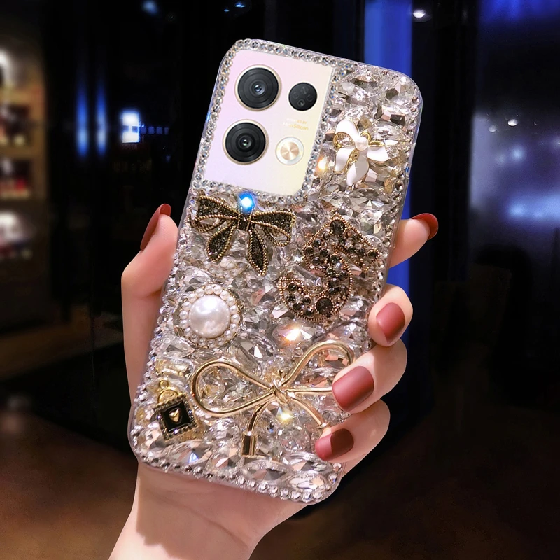 适用oppoReno9壳Reno10新款FindN2Flip全包FindX6水钻X2轻奢X3pro