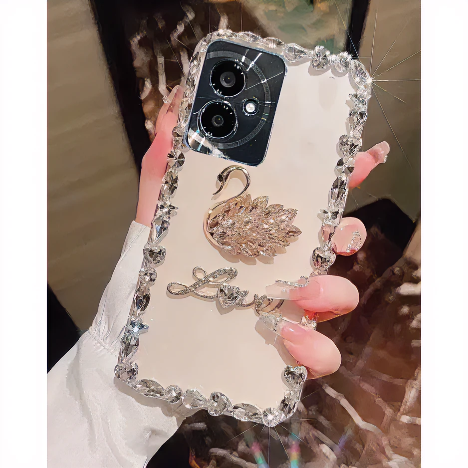 适用荣耀100水钻手机壳高档带钻Honor100Pro闪钻全包防摔5g软壳女