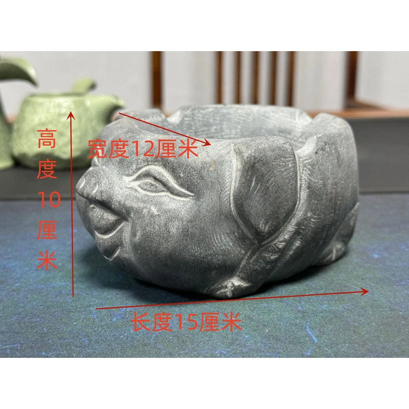 山西青石摆件喜猪缸