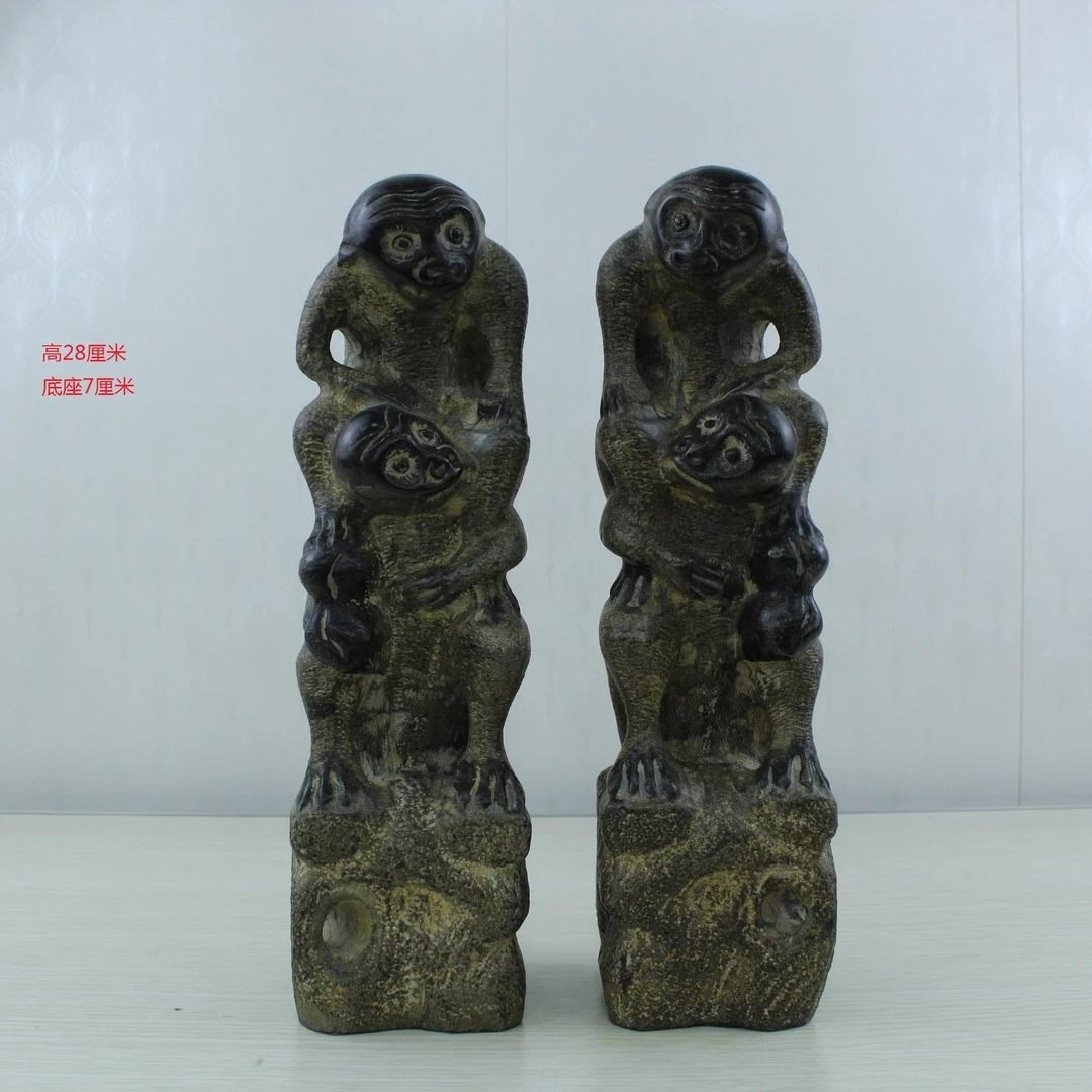 山西精美桌面摆件猴背猴一对