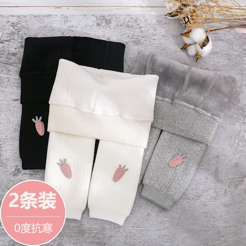 女童加绒打底裤秋冬儿童打底裤宝宝保暖裤子加厚外穿连裤袜一体绒