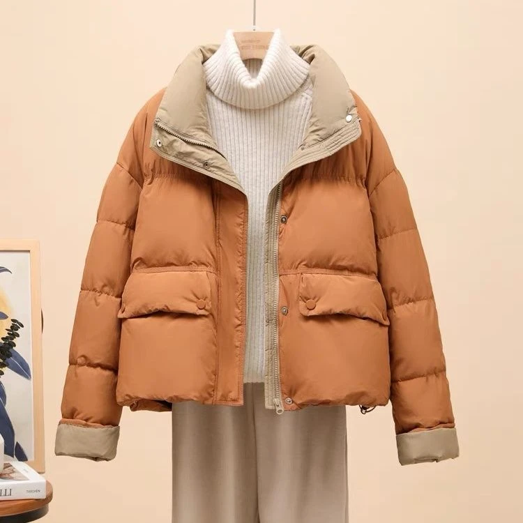波司澄爆款冬季新款时尚韩系羽绒服女短款撞色加厚小个子百搭休闲