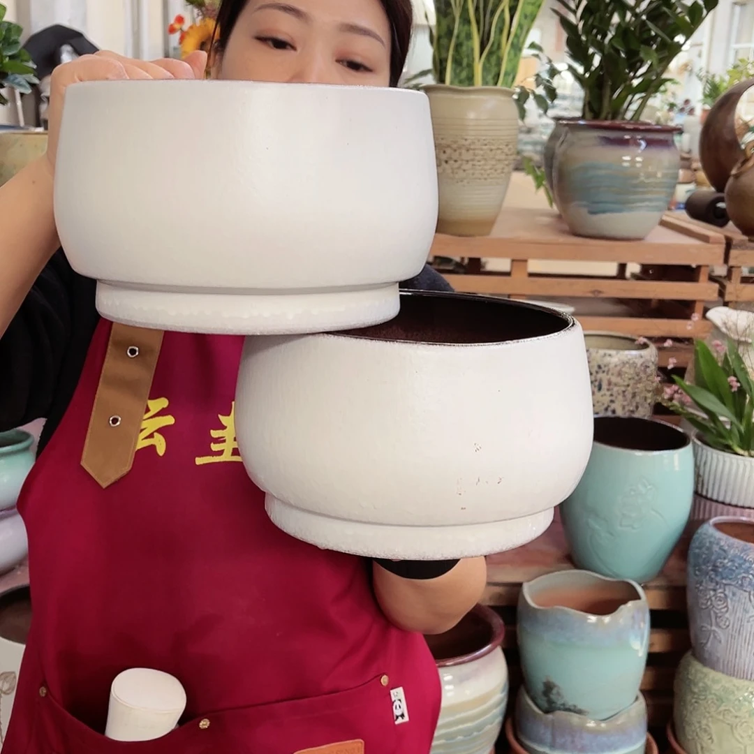 紫砂花盆高度13口径20