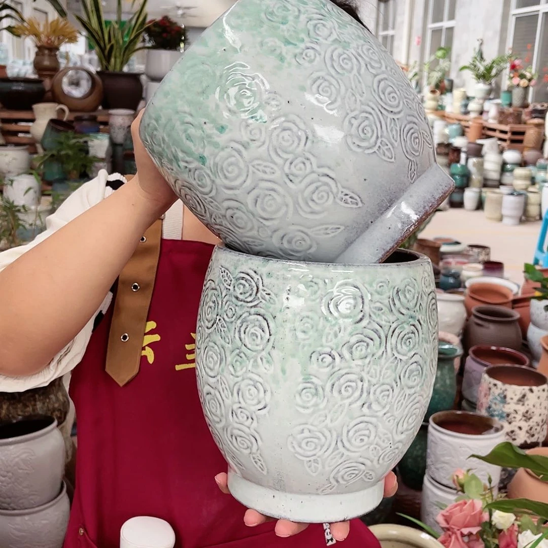 紫砂花盆高度21口径18