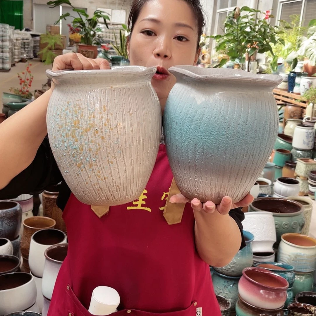 紫砂花盆高度22口径18
