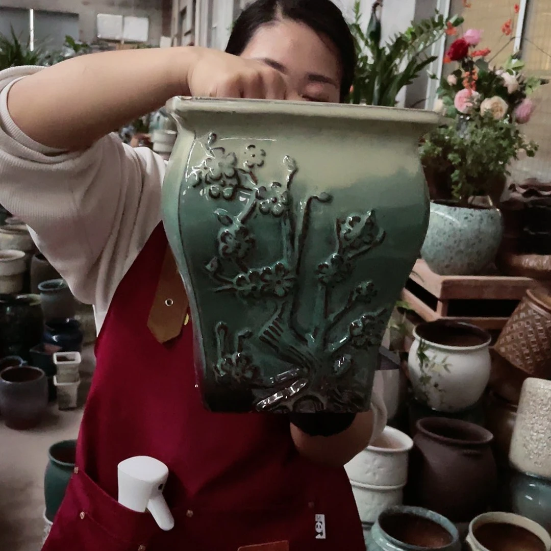 紫砂花盆高度24口径20