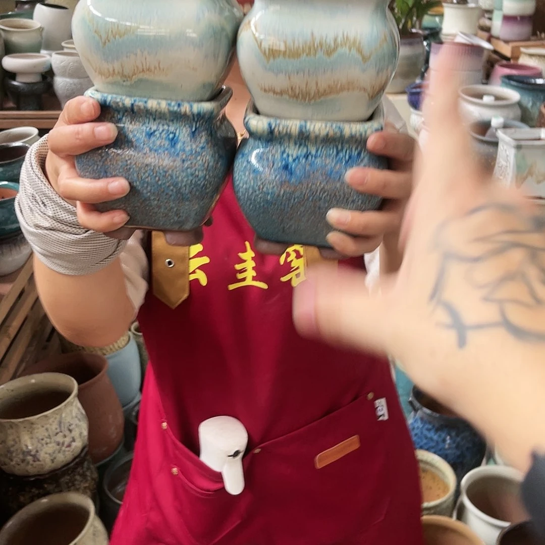 紫砂花盆高度11口径9