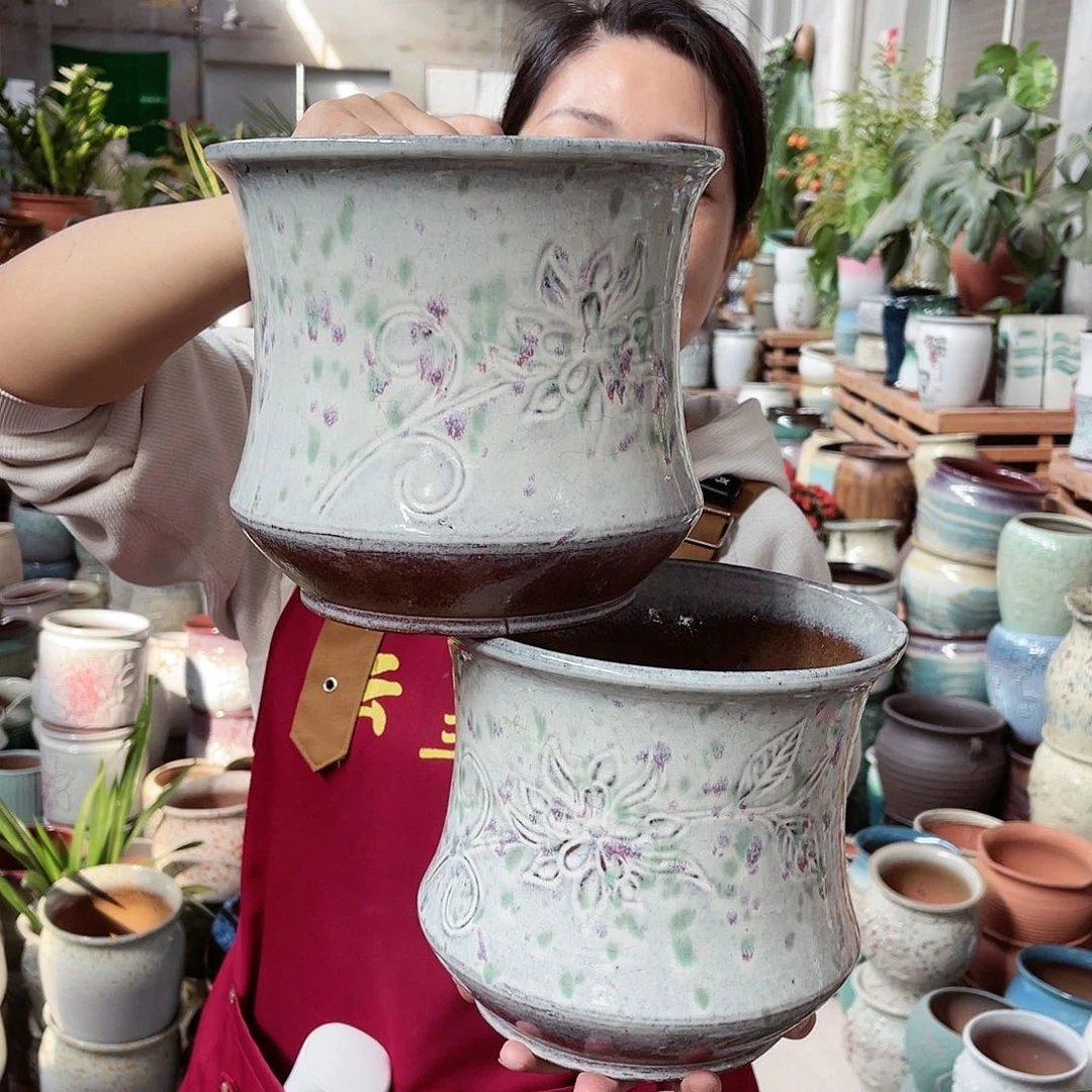 紫砂花盆高度18口径20