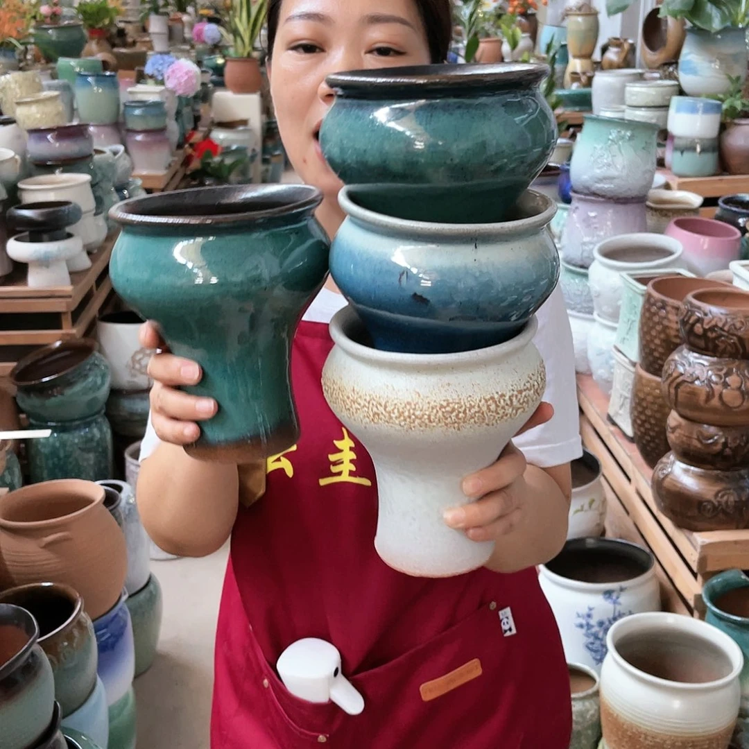 紫砂花盆高度17口径13