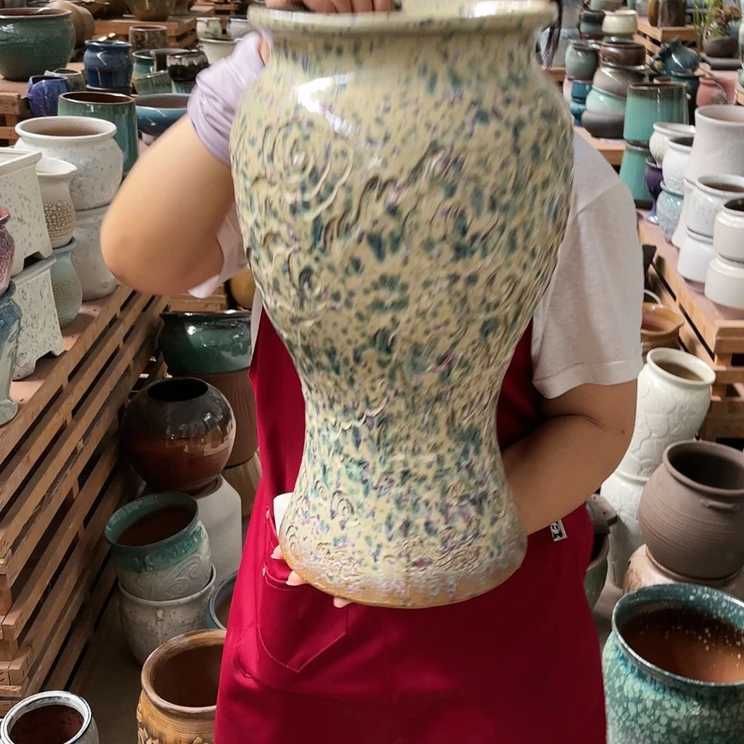 紫砂花盆高度43口径20