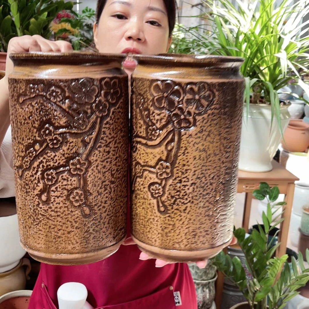 紫砂花盆高度29口径15
