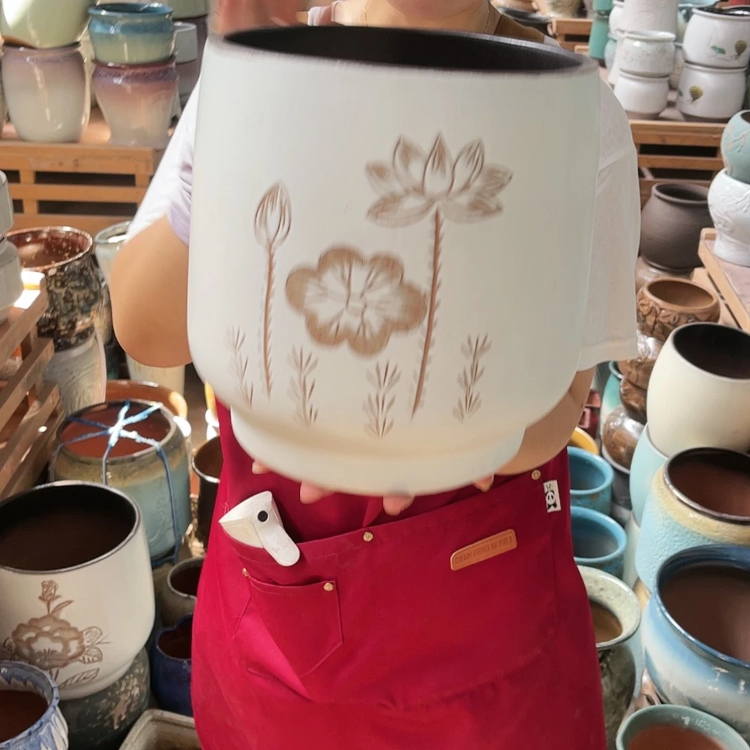 紫砂花盆高度24口径22