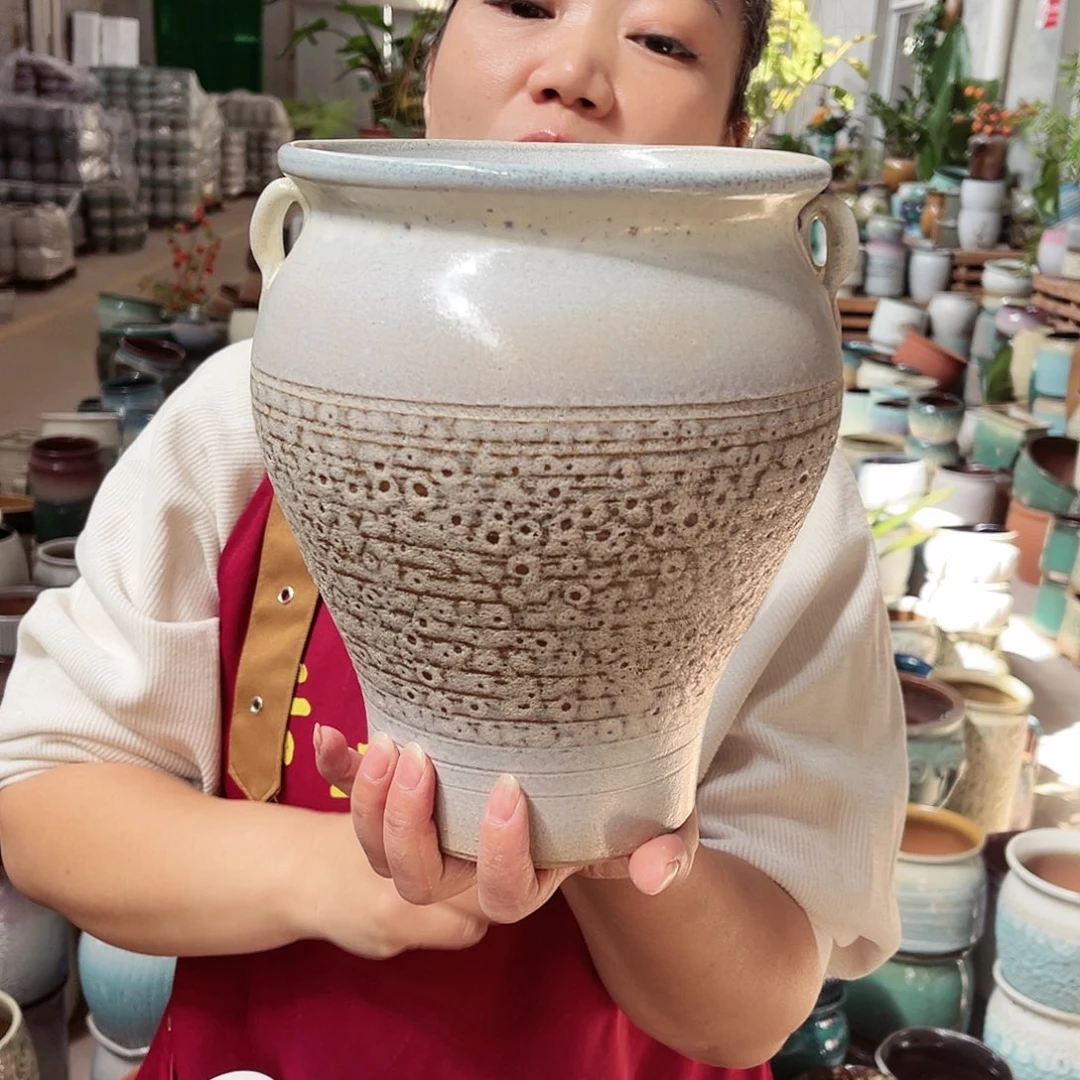 紫砂花盆高度22口径17