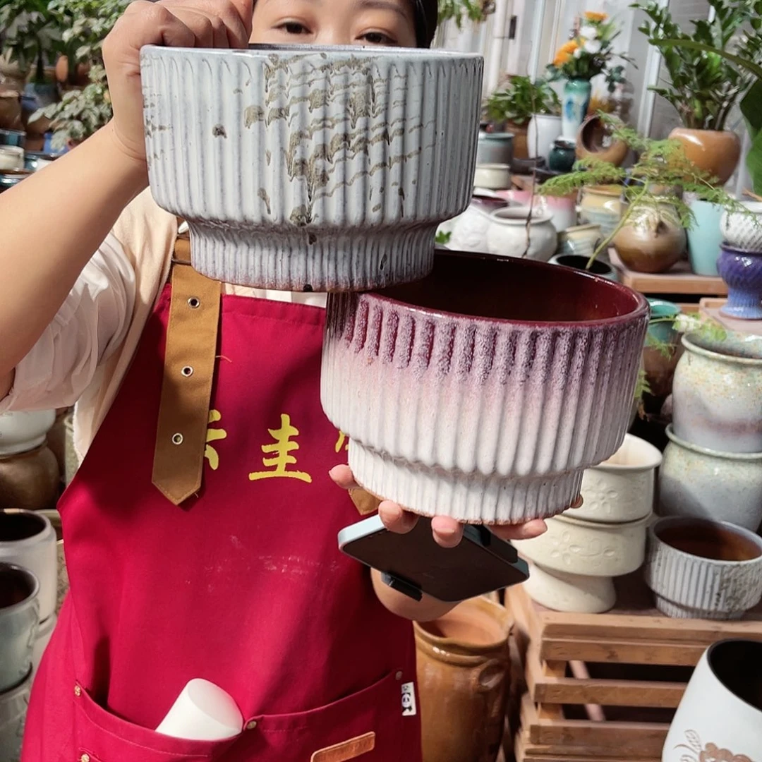 紫砂花盆高度12口径18