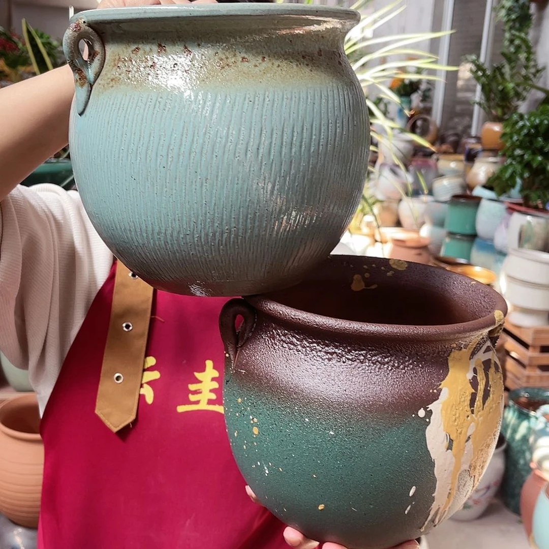紫砂花盆高度18口径18