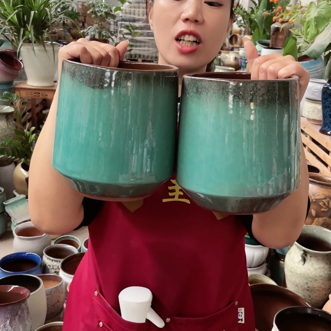 紫砂花盆高度18口径16