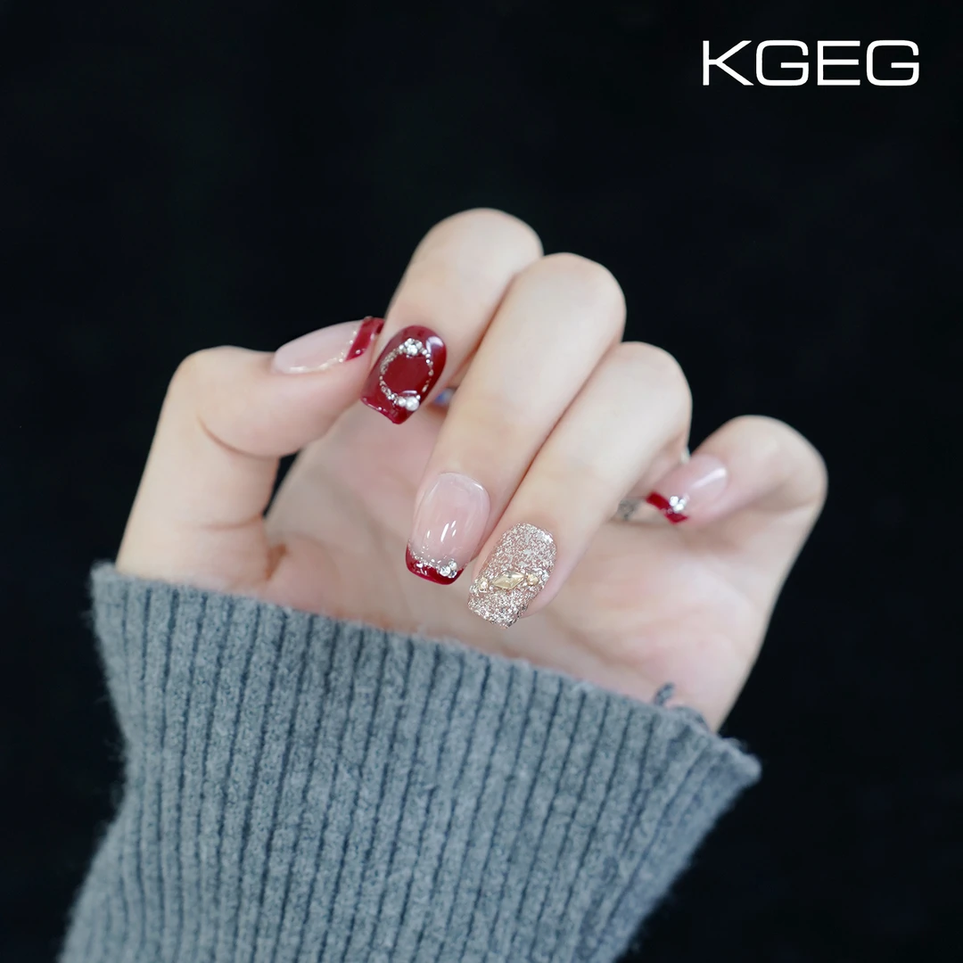 KGEG【红妆】新短芭蕾型 纯手工穿戴甲