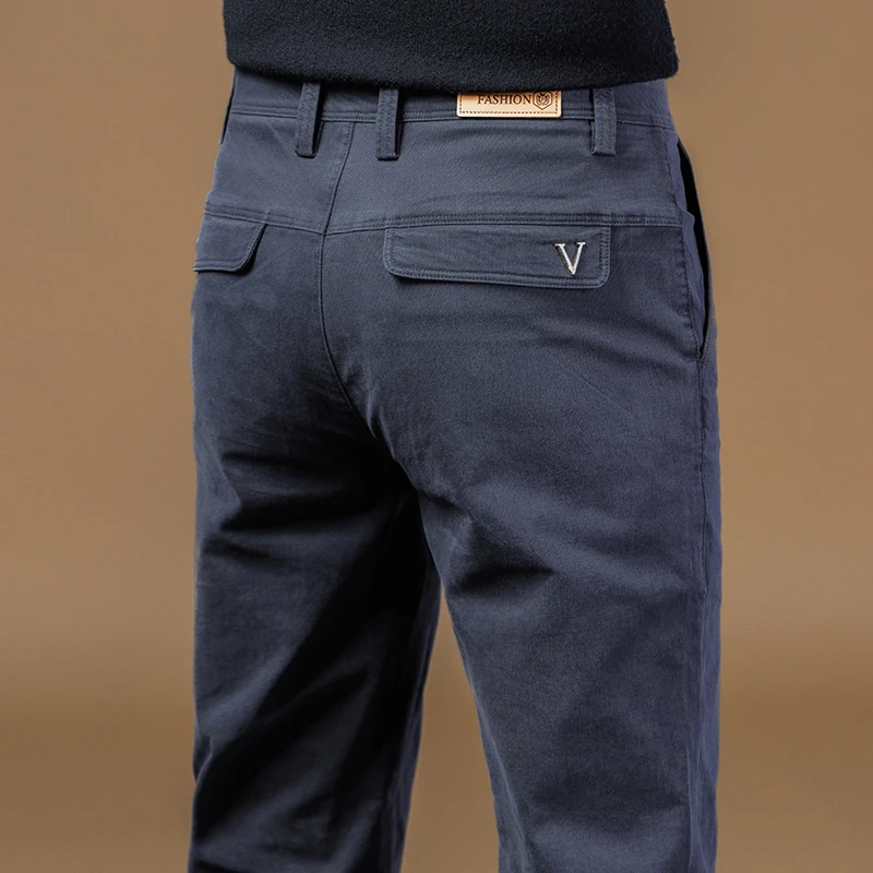 香港秋冬新款高端休闲裤男士百搭锥形修身直筒商务西装高档长裤子